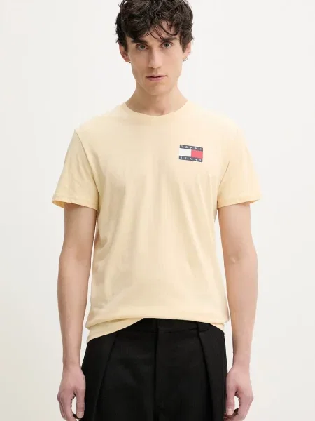 Tommy Jeans T-shirt ανδρικό κίτρινο