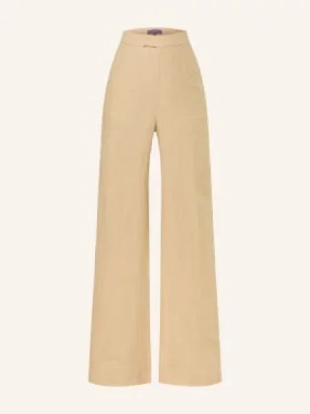 Ralph Lauren Collection Spodnie Z Lnu Dean beige beżowe