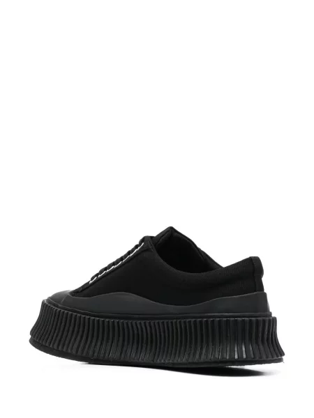 Šněrovací krajkové tenisky Jil Sander černé