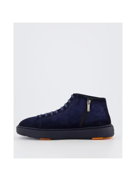 Sneakersy Santoni skórzane niebieskie