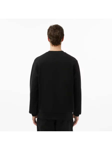 Lacoste Bluza Z Polaru Z Okrągłym Dekoltem czarna