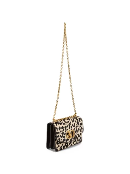 Geantă Valentino Garavani cu imagine cu model leopard maro