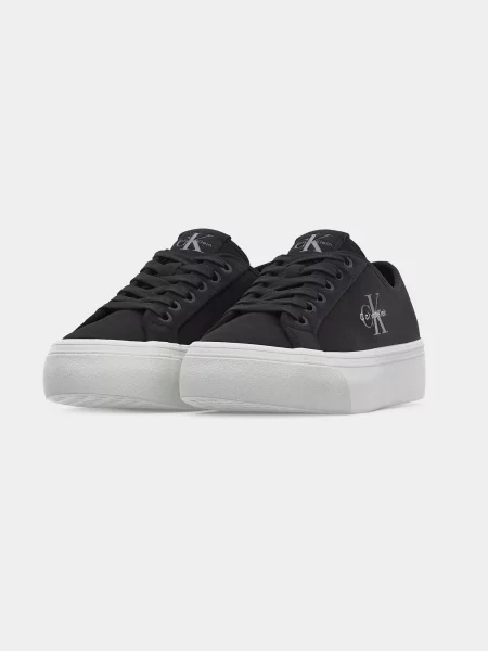 Calvin Klein Rövid szárú sportcipők szürke / fekete fehér