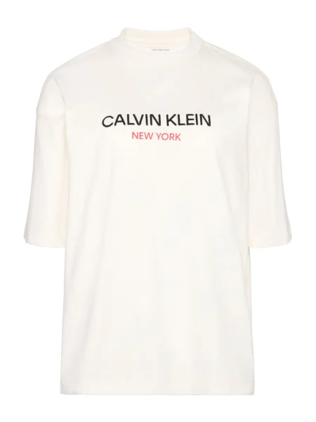 Calvin Klein Jeans Majica rdeča / črna / naravno bela bež