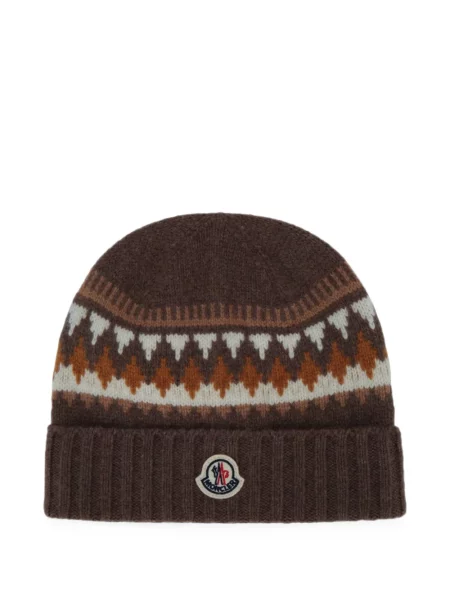 Czapka dziecięca Moncler Enfant brązowa