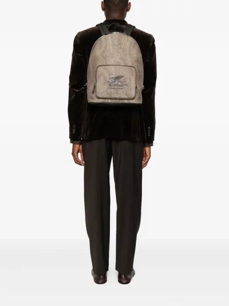 Rucsac Etro cu imagine cu model paisley maro