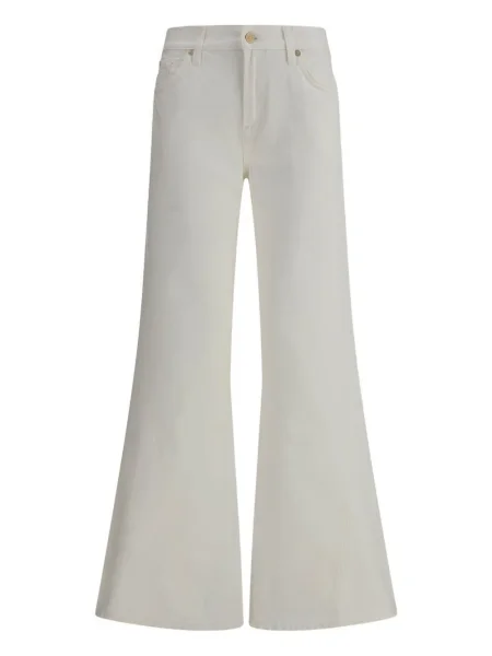 Blugi evazați 7 For All Mankind alb