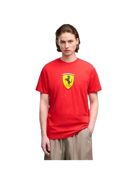 T-shirt Puma Ferrari Colored Shield Tee czerwona