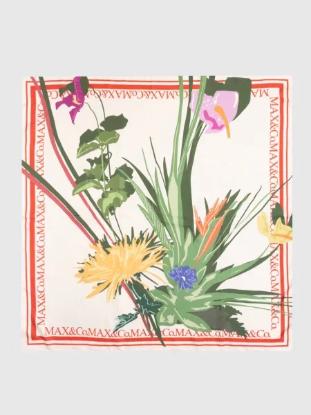 Хустка BATTISTA із шовку в квітковий принт Max & Co бежева