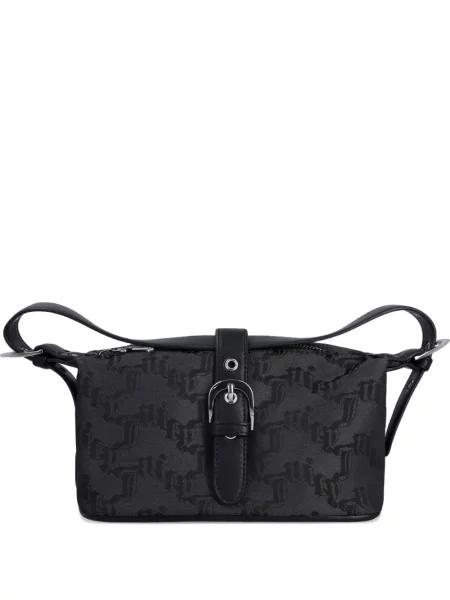 Geantă Juicy Couture cu cataramă din jacard cu bretele negru