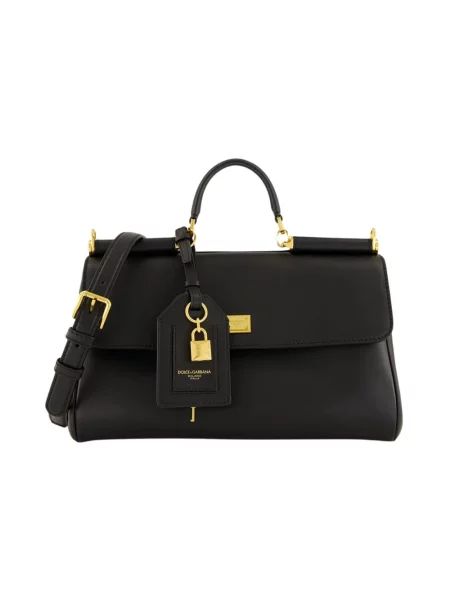 Torebka skórzana Dolce And Gabbana skórzana czarna