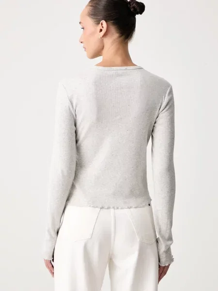 Tommy Jeans longsleeve z bawełną szara