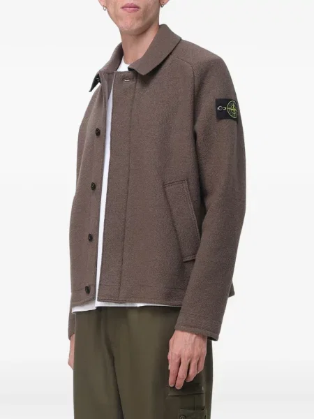 Kardigan Stone Island wełniany z kamieniami brązowy
