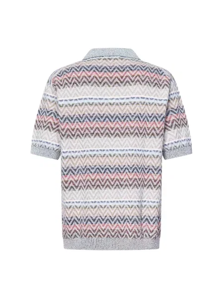 Koszulka polo Missoni w paski casual z paskiem beżowa
