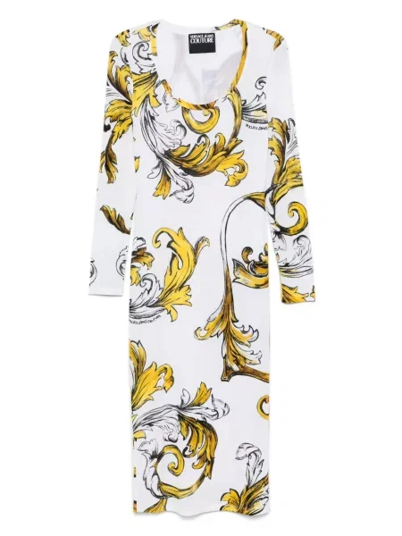 Sukienka jeansowa Versace Jeans Couture garniturowa biała