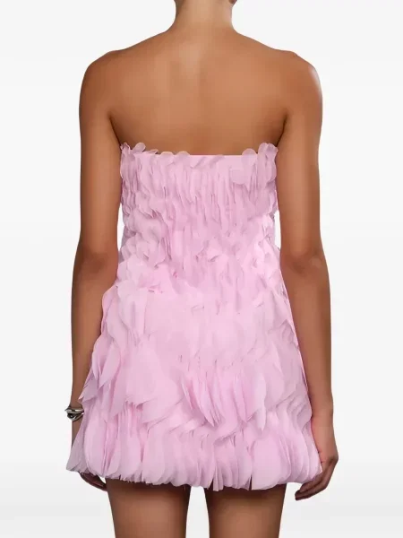 Rochie mini Amur cu volane fără bretele roz