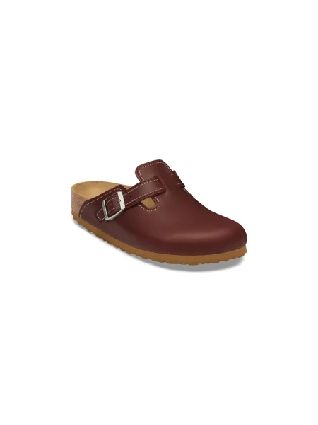Klapki Birkenstock skórzane czerwone