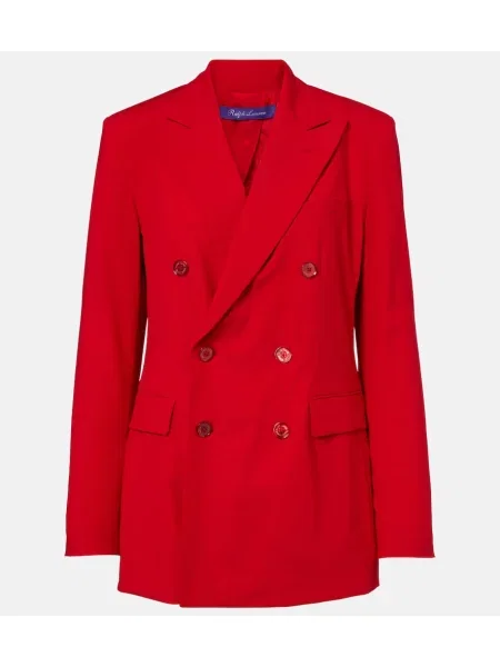Sacou Ralph Lauren Collection de lână cu două rânduri de nasturi roșu