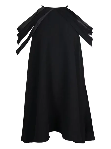 Mała sukienka mini Halston z dekoltem halter garniturowa czarna