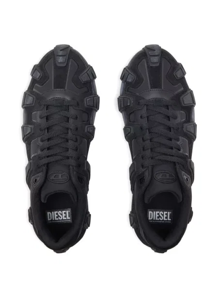 Sneakerși Diesel cu șireturi din dantelă negru