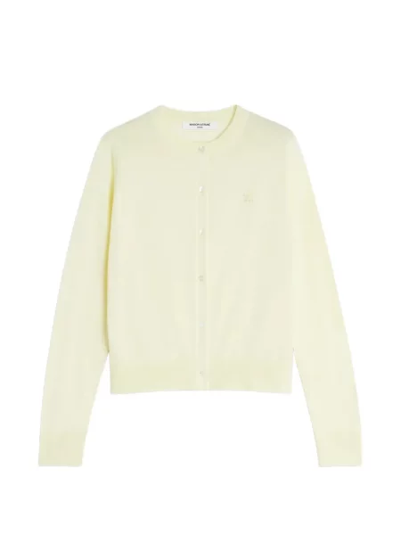 Cardigan Maison Kitsune cu broderie galben