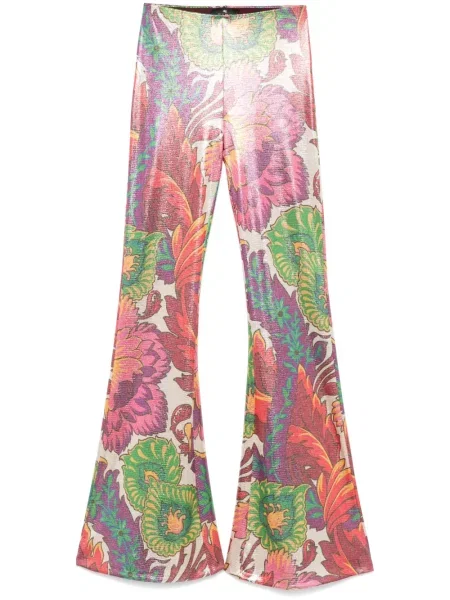 Pantaloni Etro cu model floral cu imagine roz