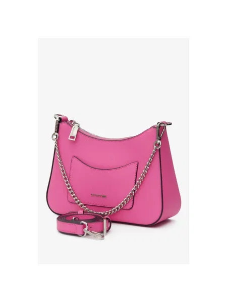 Сумка-багет шкіряна фуксія Cromia Perla рожева
