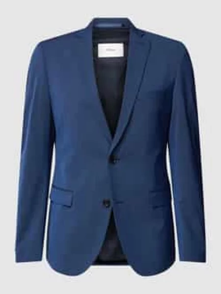 Marynarka na 2 o kroju slim fit z dodatkiem S.oliver Black Label niebieska