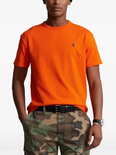 Tricou polo Polo Ralph Lauren cu autograf cu 5 buzunare în carouri gri