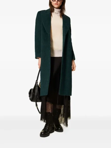 Palton Twinset de lână verde