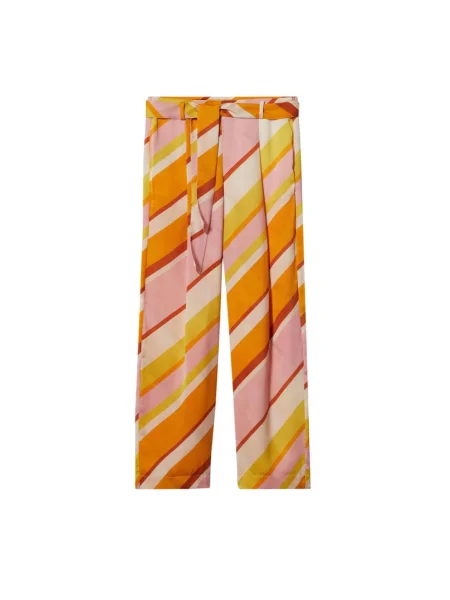 MANGO Pantaloni cutați Odilia portocaliu / galben sângeriu / roz alb