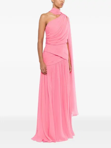 Rochie Elie Saab drapată cu un umăr gol roz