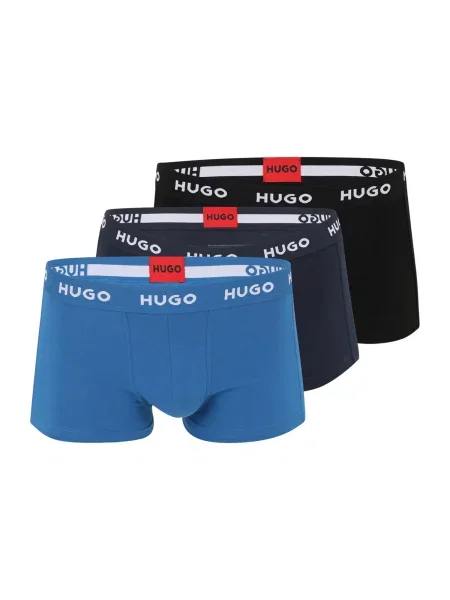 HUGO boxerky pánske s elastanom TRUNK TRIPLET PACK modrá