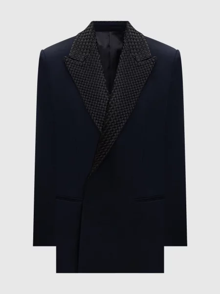 Шерстяной пиджак Bottega Veneta синий