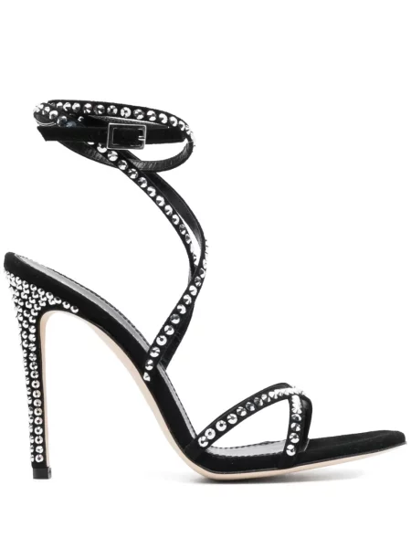 Sandale Paris Texas de cristal negru
