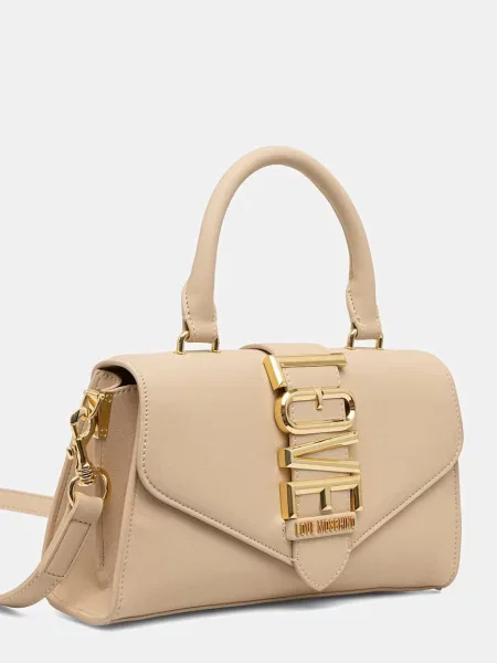 Love Moschino crossbody kabelka dámska z imitácie kože béžová