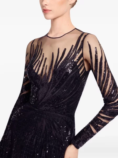 Костюм рокля Elie Saab бродирана от тюл черно