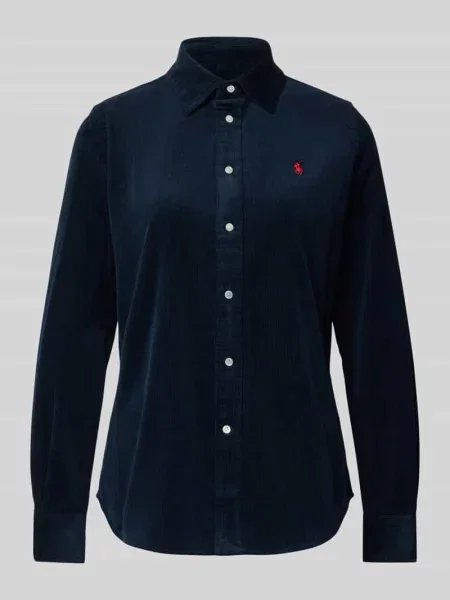 Bluzka Polo Ralph Lauren sztruksowa niebieska
