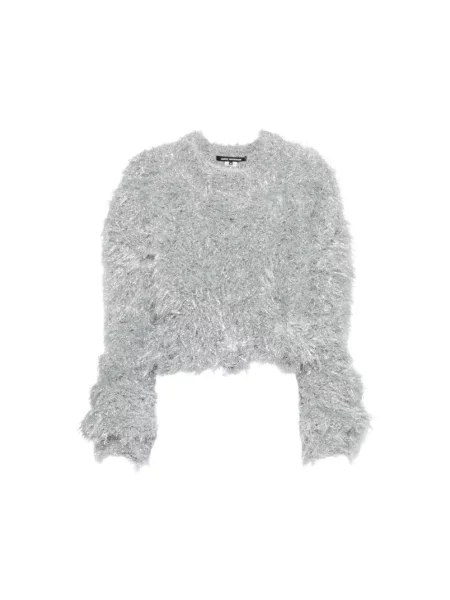 Sweter Junya Watanabe wełniany o skróconej długości szary