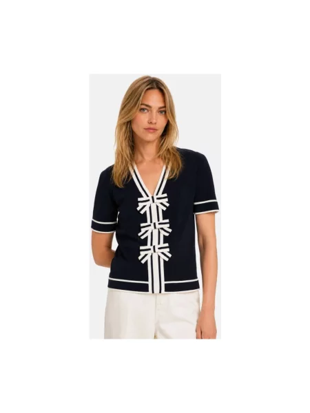 Dzianinowy sweter Carolina Herrera niebieski