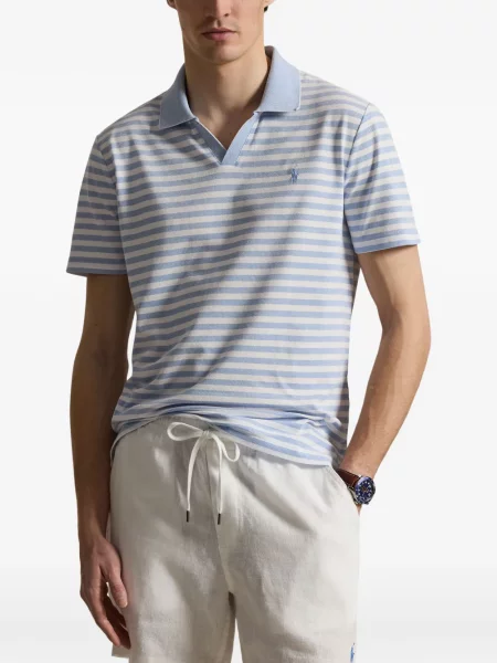 Tricou polo Polo Ralph Lauren cu glugă cu blană cu broderie roșu