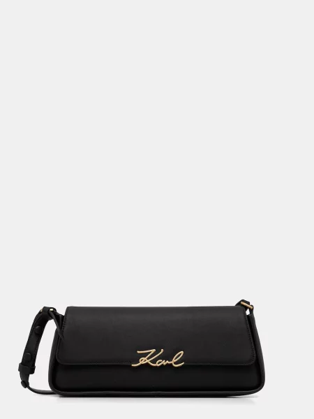 Karl Lagerfeld geantă baguette pentru femei din piele K/SIGNATURE negru