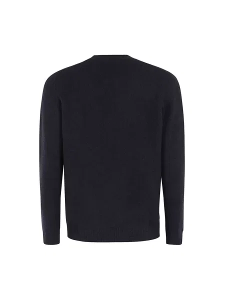 Sweter Roberto Collina z okrągłym dekoltem niebieski