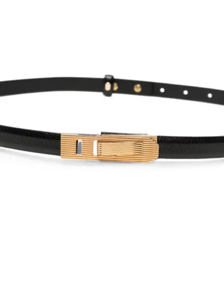 Cu centură curea Alberta Ferretti din piele cu cataramă negru