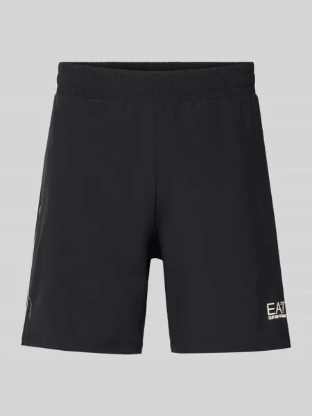 Szorty z elastycznym pasem i logo Ea7 Emporio Armani czarne