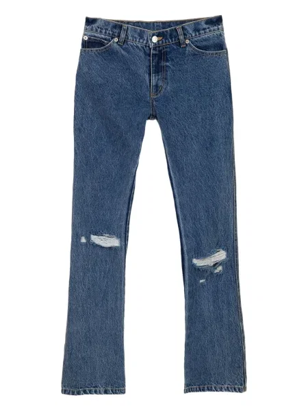 Jeansy dzwony Natasha Zinko z przetarciami dzwony niebieskie