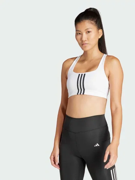 Топ спортивний adidas 3 Stripes перероблений білий