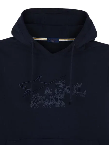 Majica s kapuljačom Paul & Shark s autogramom s vezicama plava