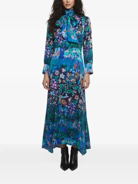Rochie midi Peter Pilotto cu model floral cu imagine albastru