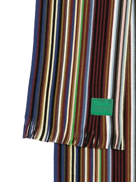 Fular Paul Smith de lână cu dungi maro